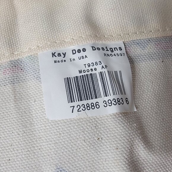 Kay Dee Designs Moose Themed Cotton Apron Made In The USA Cooking Outdoors - Picture 3 of 5